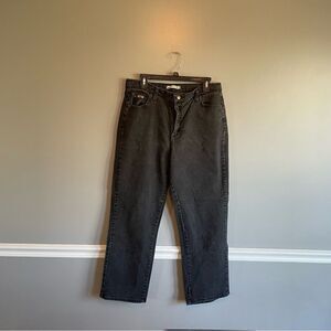 Lee Jeans Vintage Black Denim relaxed straight leg size 14 medium 90s Y2K